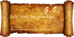 Góliáth Orsolya névjegykártya